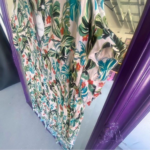 LOST + WANDER l The Seascape Button Up Beach Cover Up Summer Tropical New M/L - Picture 7 of 9